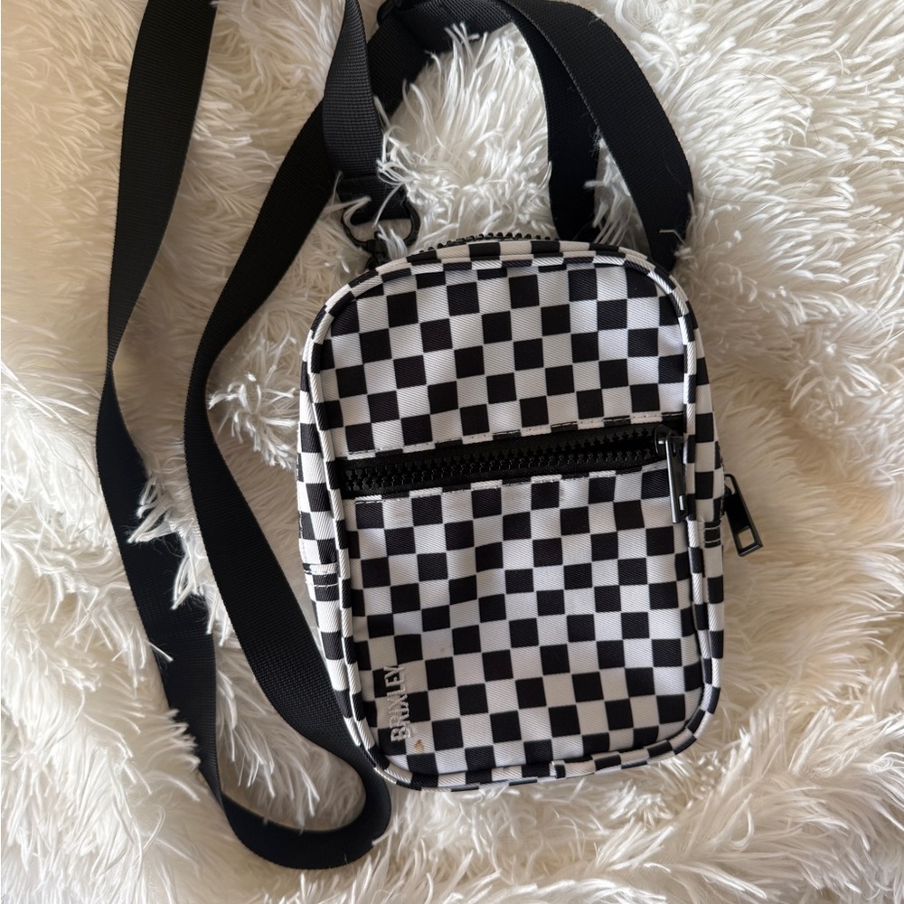 Checkered Black and White Crossbody Bag